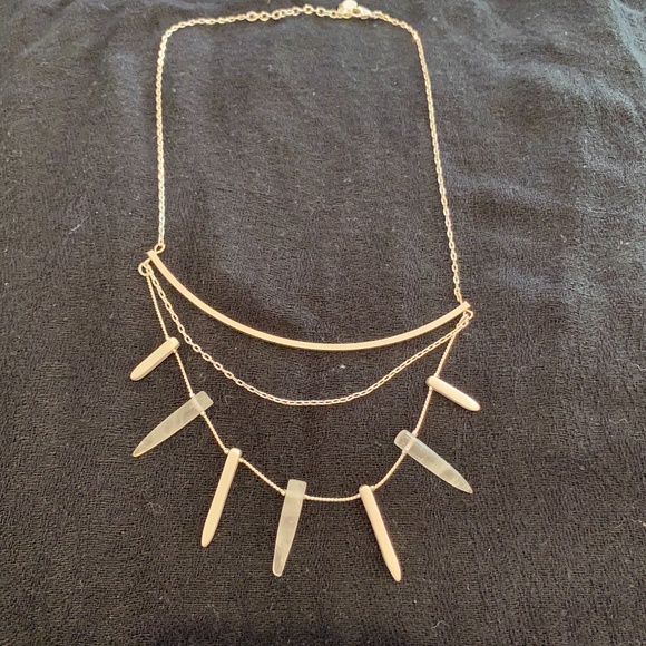 Jade & Jasper Brand Layered Silver Tone Crystal Necklace - Picture 3 of 7